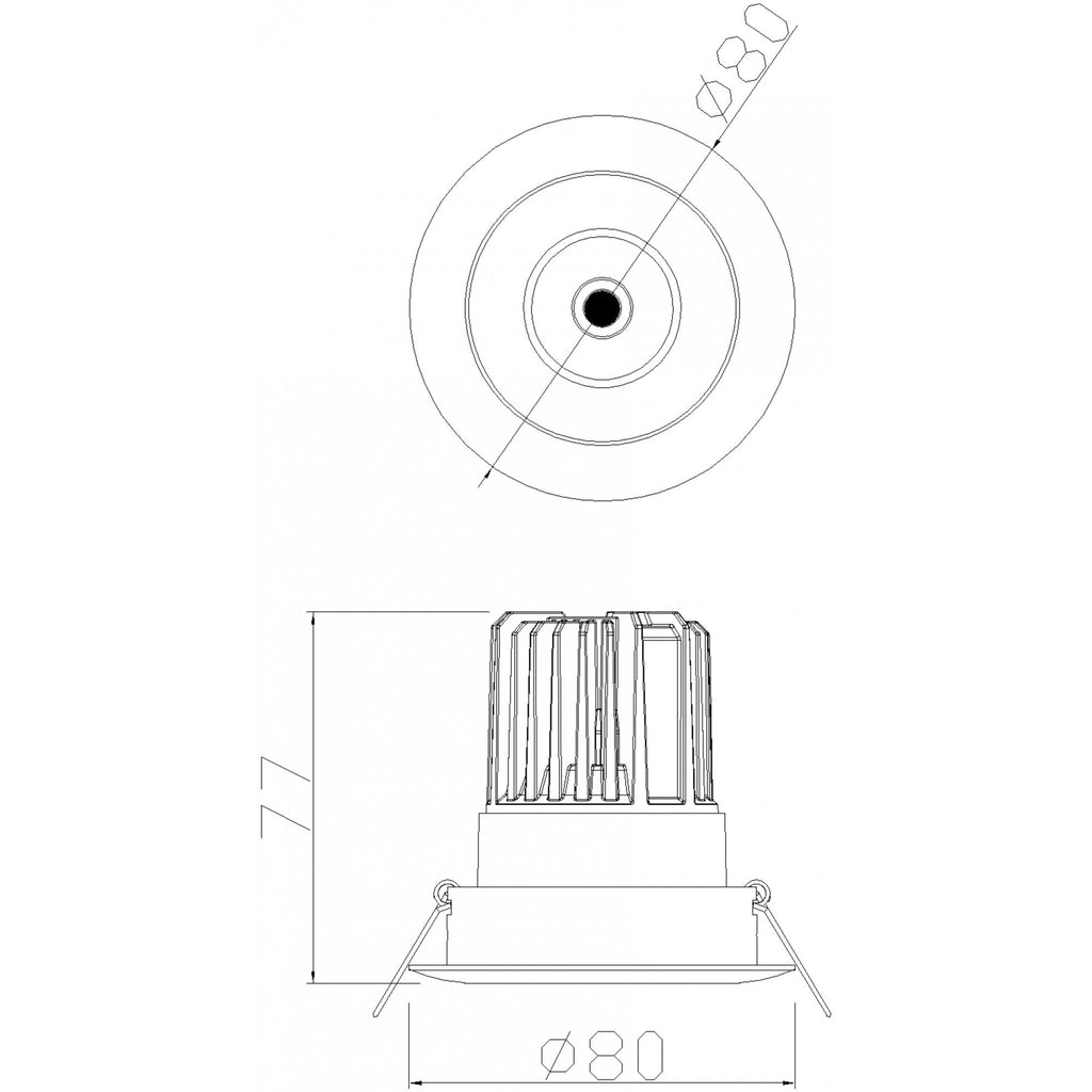 MC0076 Formentera Recessed Swivel Downlight 8cm Round 7W COB LED Matt White