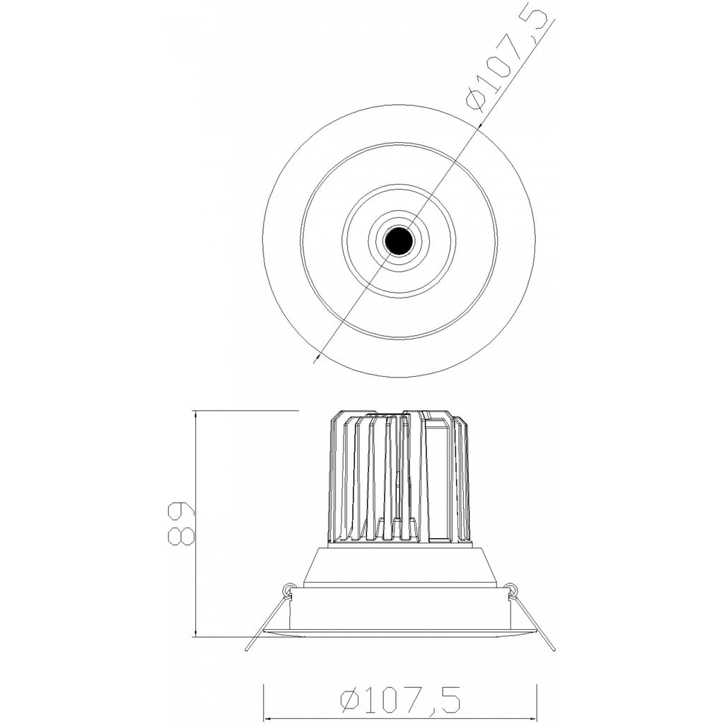 MC0077 Formentera Recessed Swivel Downlight 10.75cm Round 12W COB LED Matt White
