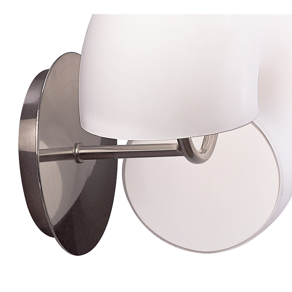 M0060/S Fosil Wall Lamp Switched 2 Light G9 Satin Nickel/Frosted White Glass