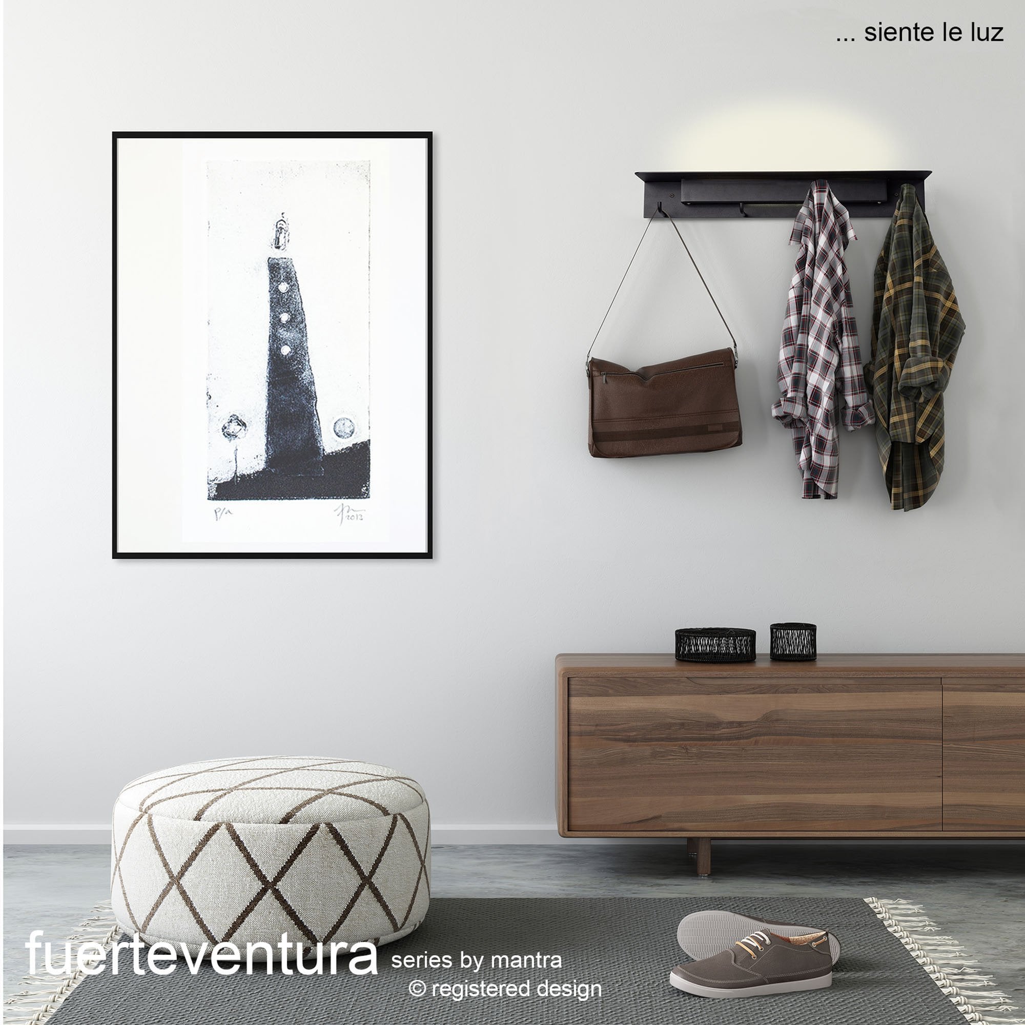 M6866 Fuerteventura Wall Lamp Coat Rack 9W LED Matt Black