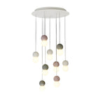 M7621 Galaxia Pendant Round 9 Light White/Grey/Red Cement