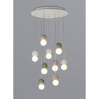 M7621 Galaxia Pendant Round 9 Light White/Grey/Red Cement