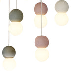 M7621 Galaxia Pendant Round 9 Light White/Grey/Red Cement