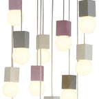 M7701 Galaxia Pendant Square 15 Light White / Grey / Red Cement