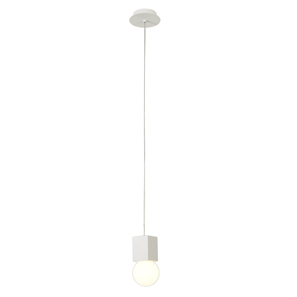 M7704 Galaxia Pendant Square 1 Light White / White Cement