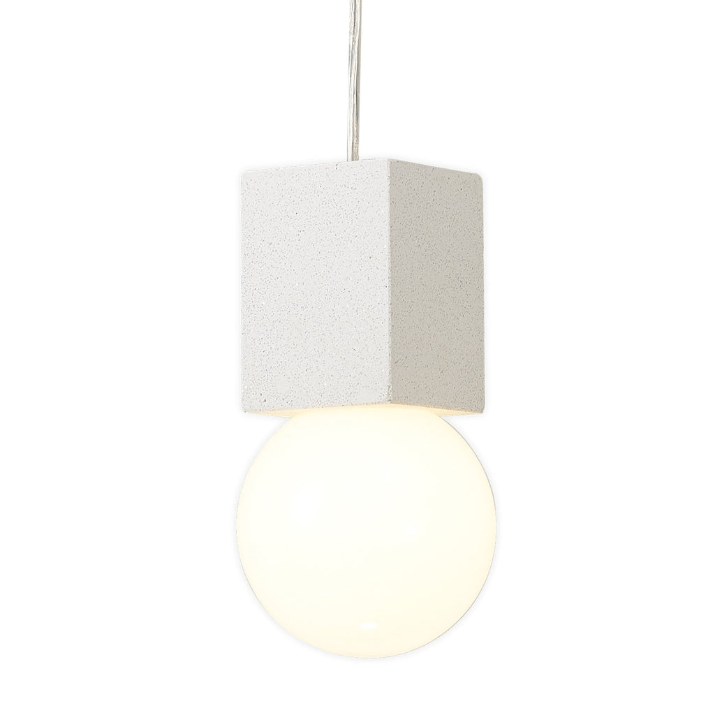 M7704 Galaxia Pendant Square 1 Light White / White Cement