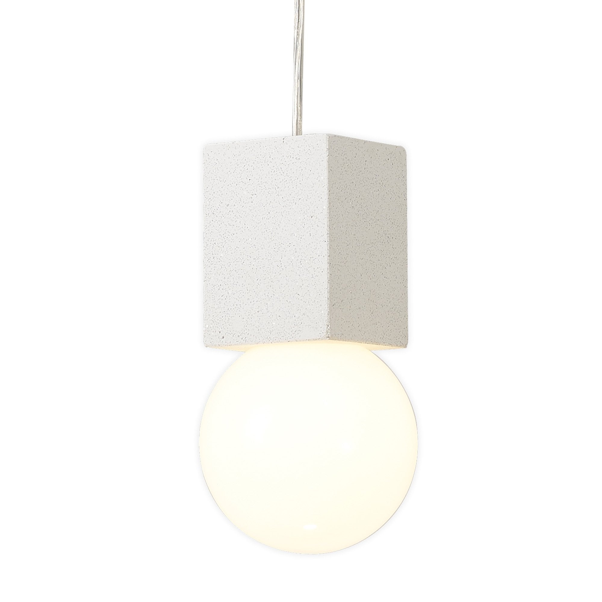 M7704 Galaxia Pendant Square 1 Light White / White Cement