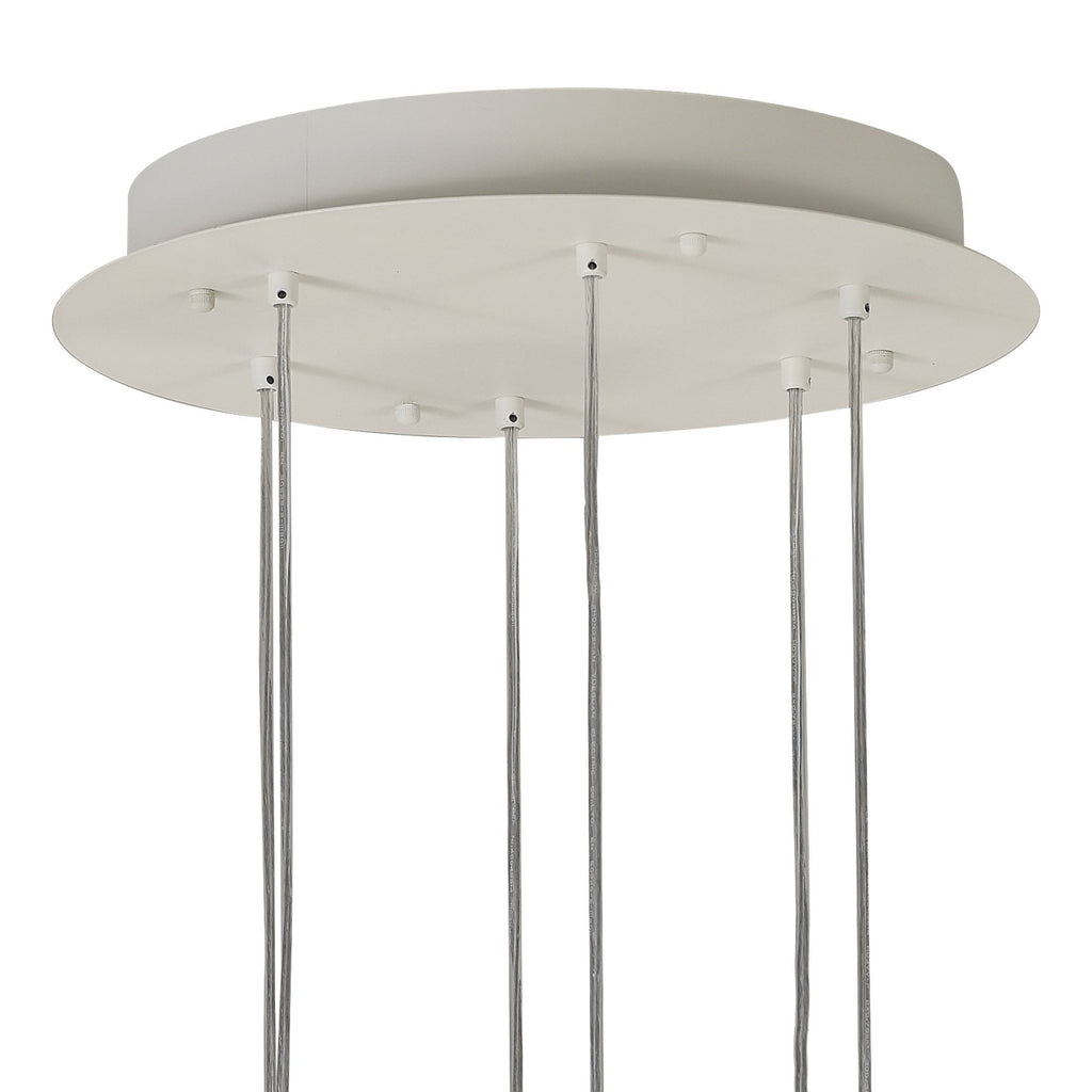 M7703 Galaxia Pendant Square 6 Light White / Grey / Red Cement