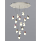 M7620 Galaxia Pendant Round 15 Light White/Grey/Red Cement