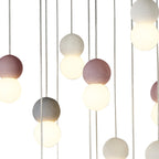 M7620 Galaxia Pendant Round 15 Light White/Grey/Red Cement