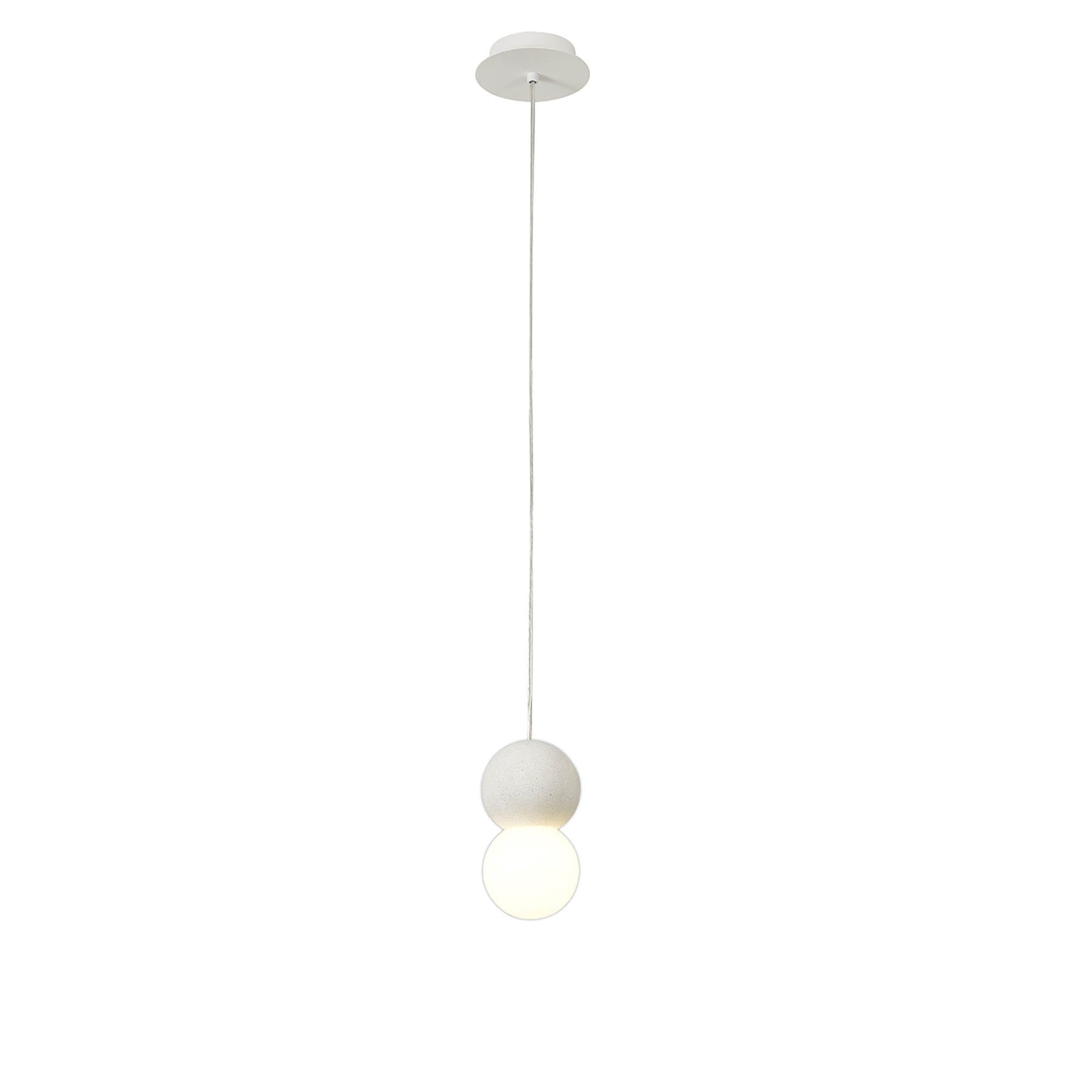 M7623 Galaxia Pendant Round 1 Light White/White Cement