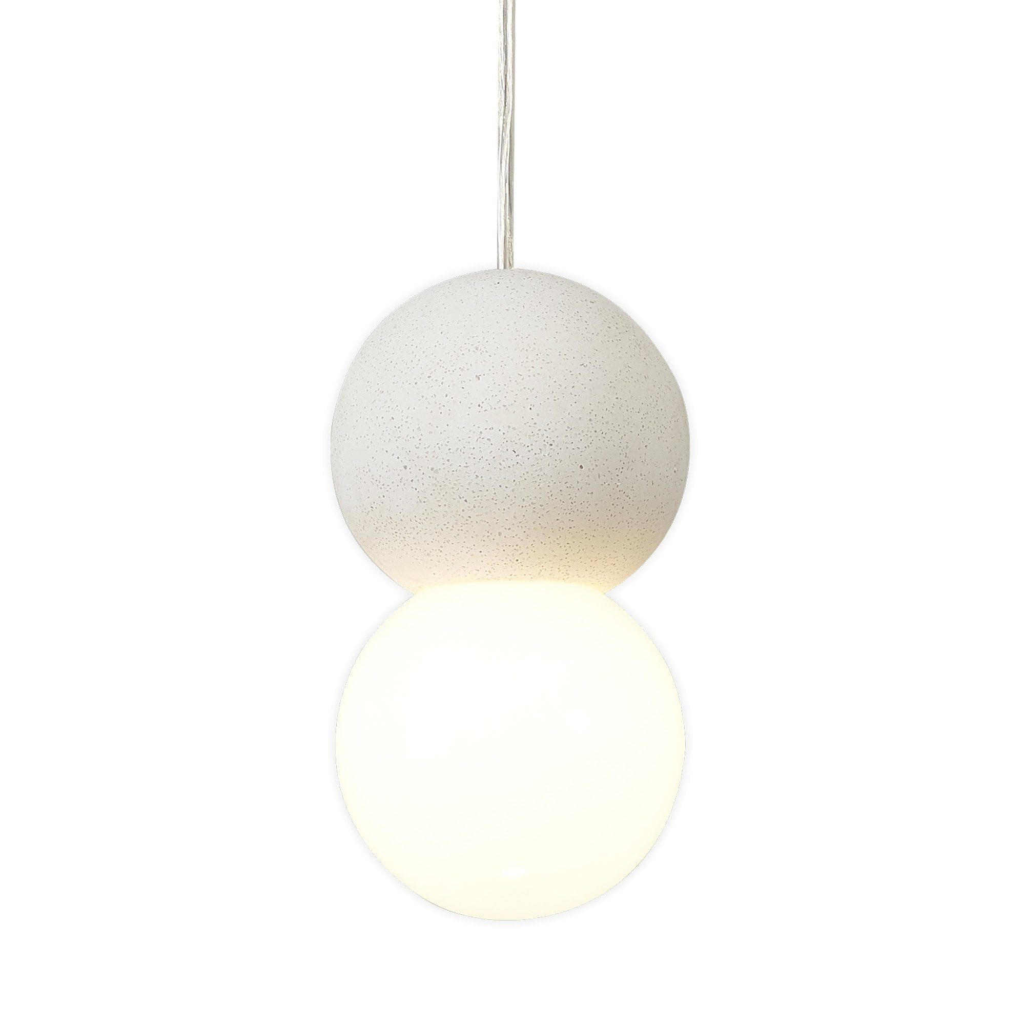 M7623 Galaxia Pendant Round 1 Light White/White Cement (S)