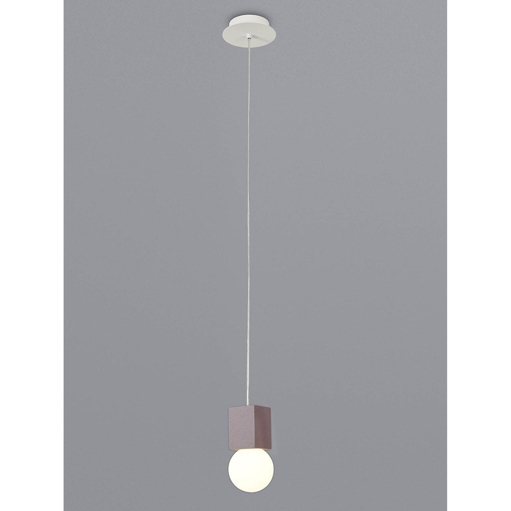 M7706 Galaxia Pendant Square 1 Light White / Red Cement