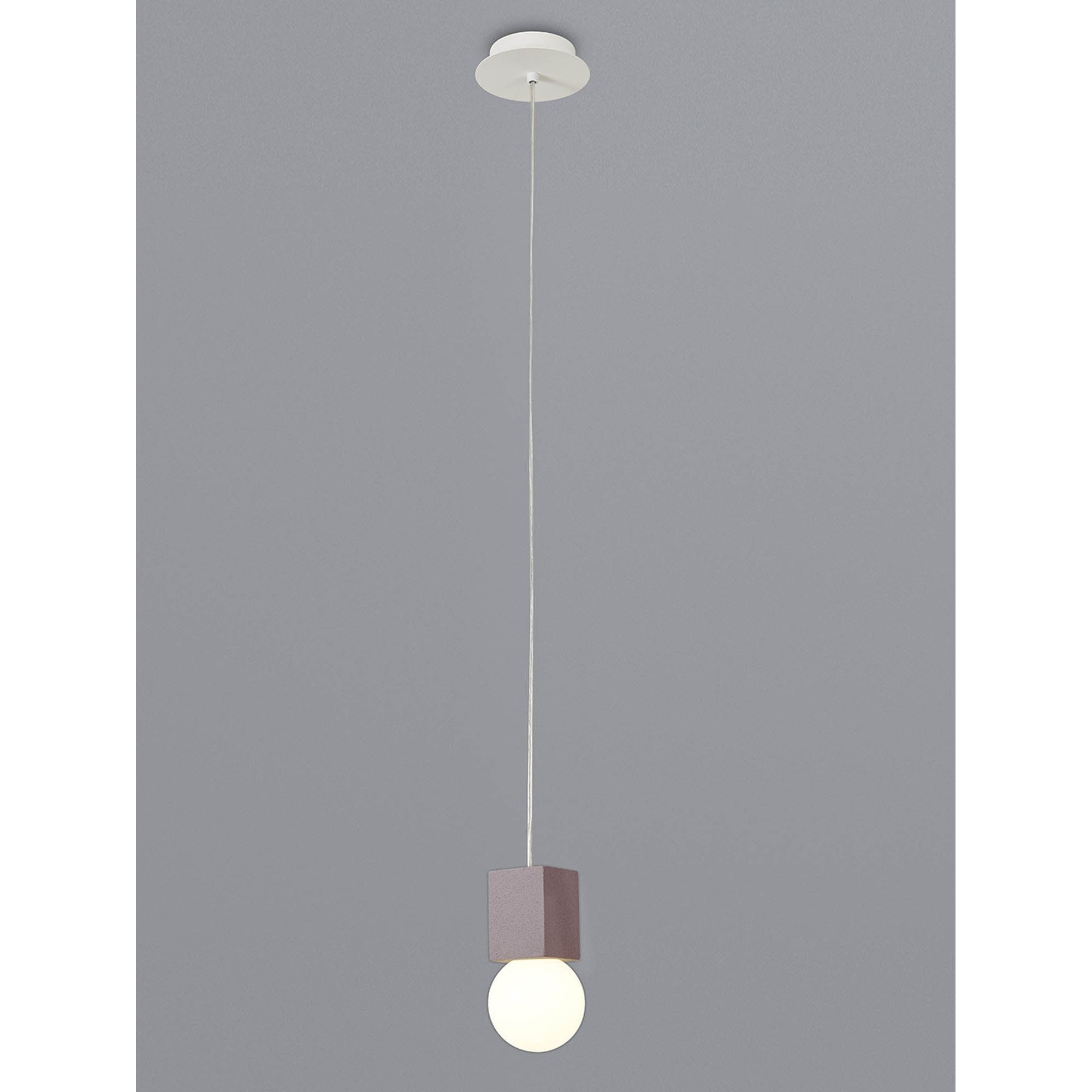 M7706 Galaxia Pendant Square 1 Light White / Red Cement