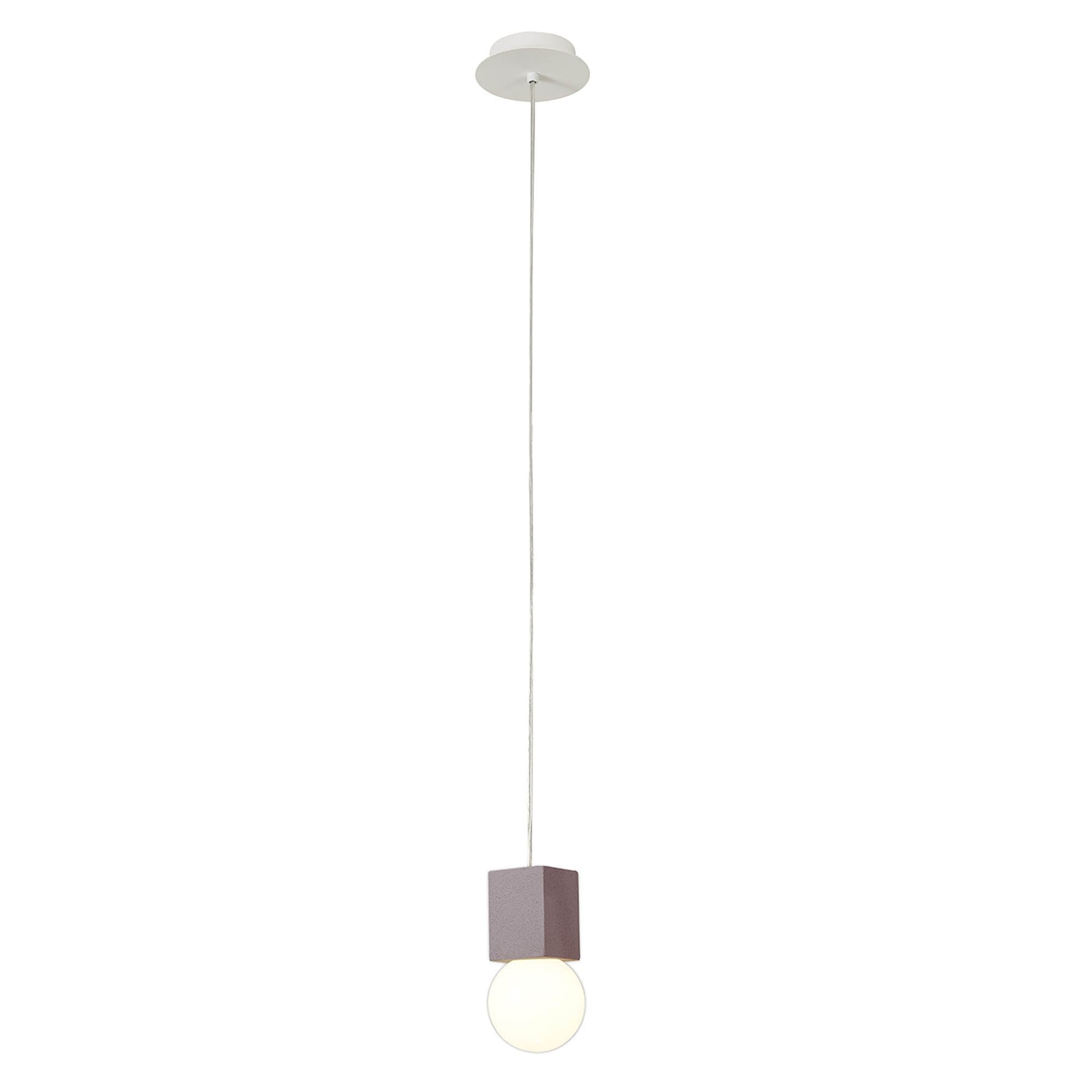 M7706 Galaxia Pendant Square 1 Light White / Red Cement