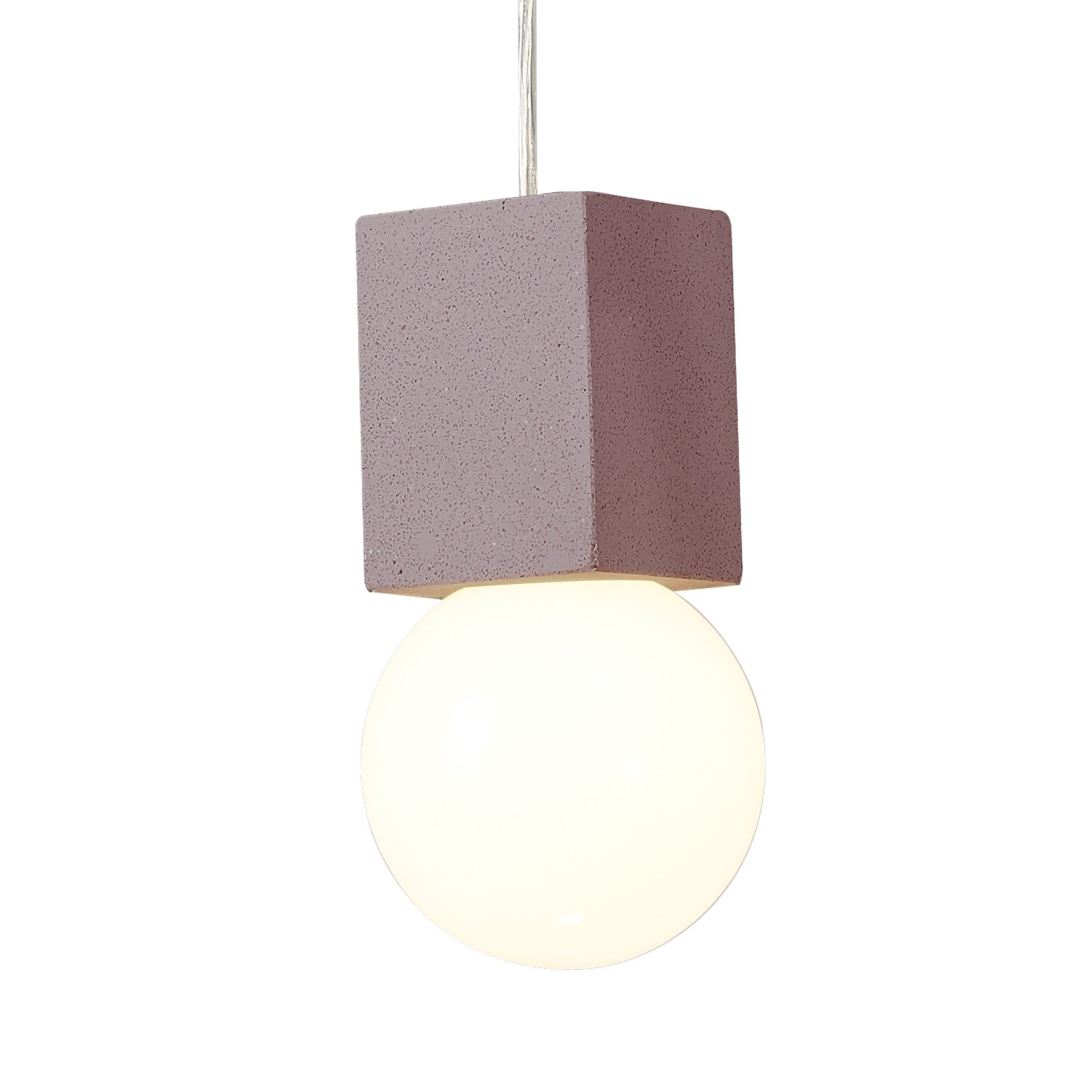 M7706 Galaxia Pendant Square 1 Light White / Red Cement