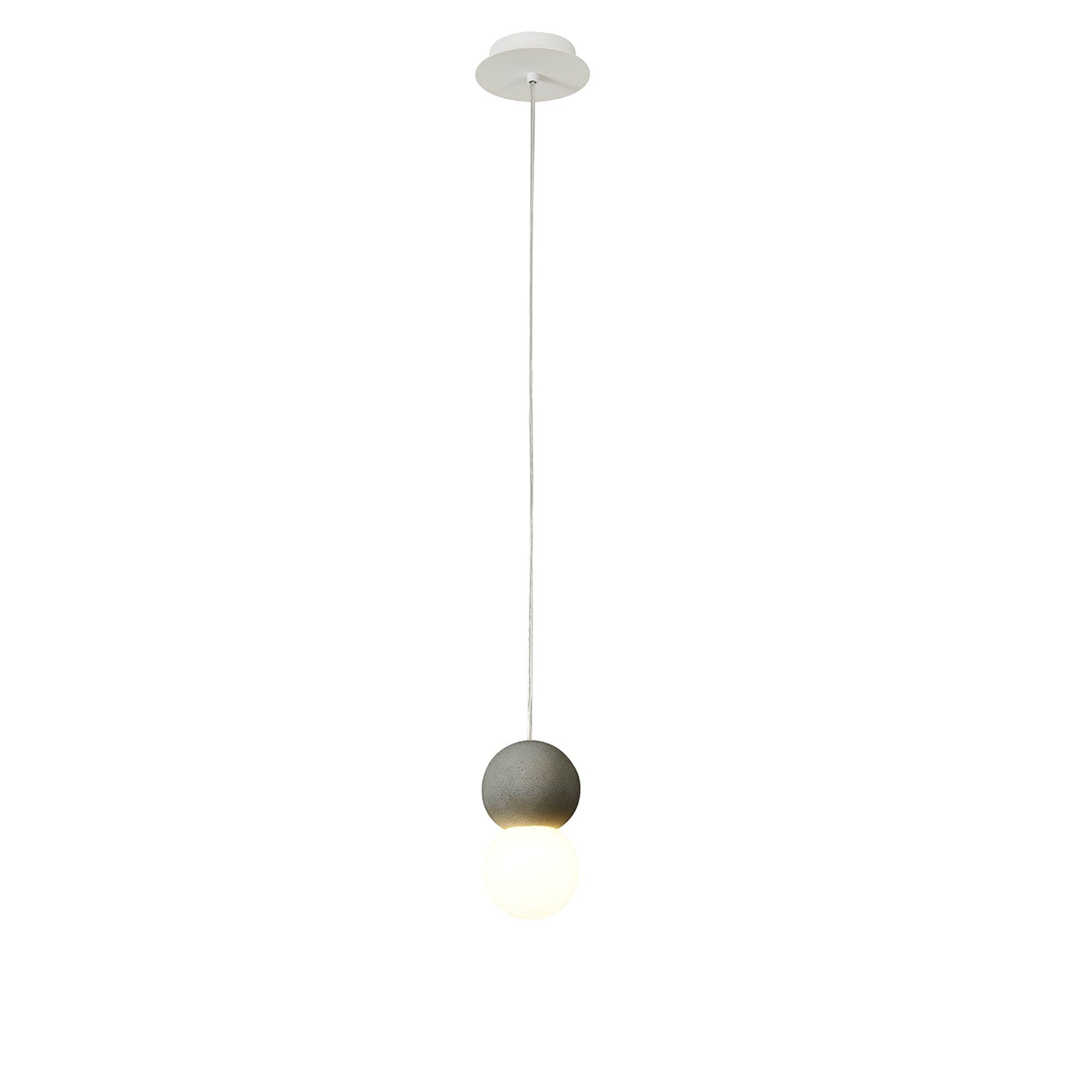 M7624 Galaxia Pendant Round 1 Light White/Grey Cement
