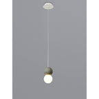 M7624 Galaxia Pendant Round 1 Light White/Grey Cement