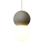 M7624 Galaxia Pendant Round 1 Light White/Grey Cement