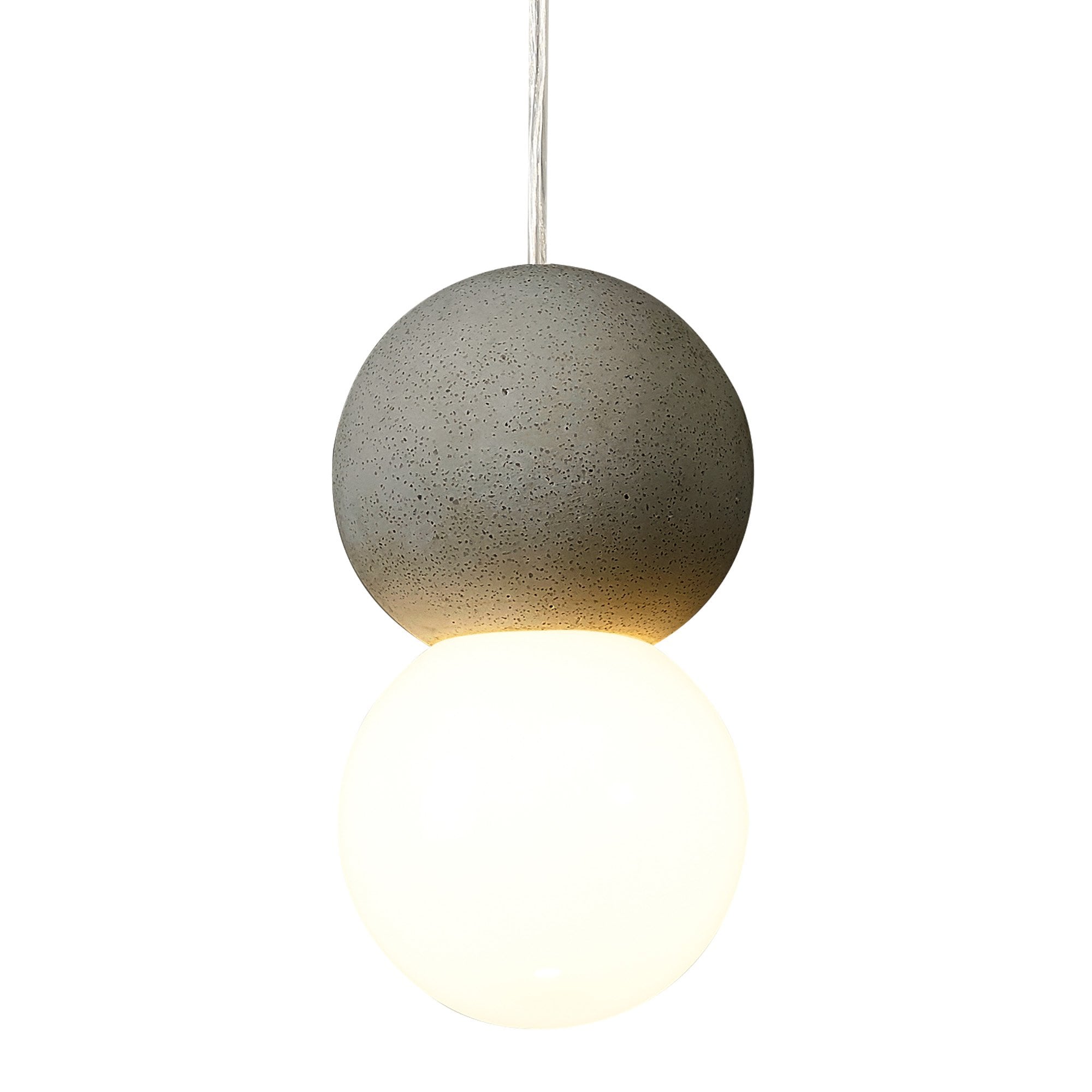 M7624 Galaxia Pendant Round 1 Light White/Grey Cement
