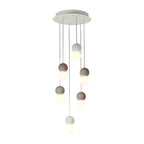 M7622 Galaxia Pendant Round 6 Light White/Grey/Red Cement