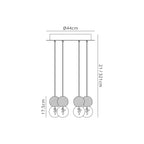 M7622 Galaxia Pendant Round 6 Light White/Grey/Red Cement
