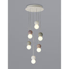 M7622 Galaxia Pendant Round 6 Light White/Grey/Red Cement