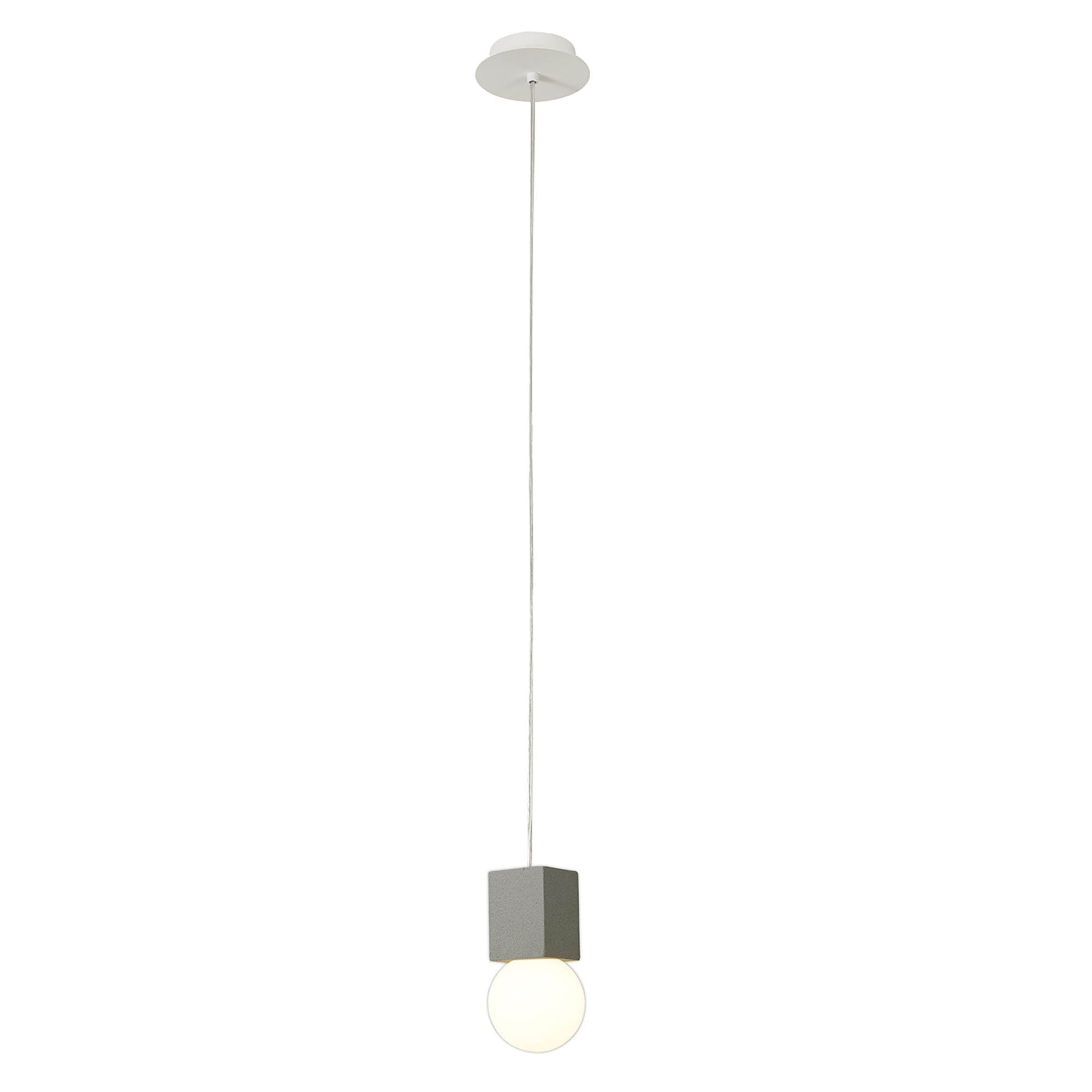 M7705 Galaxia Pendant Square 1 Light White / Grey Cement