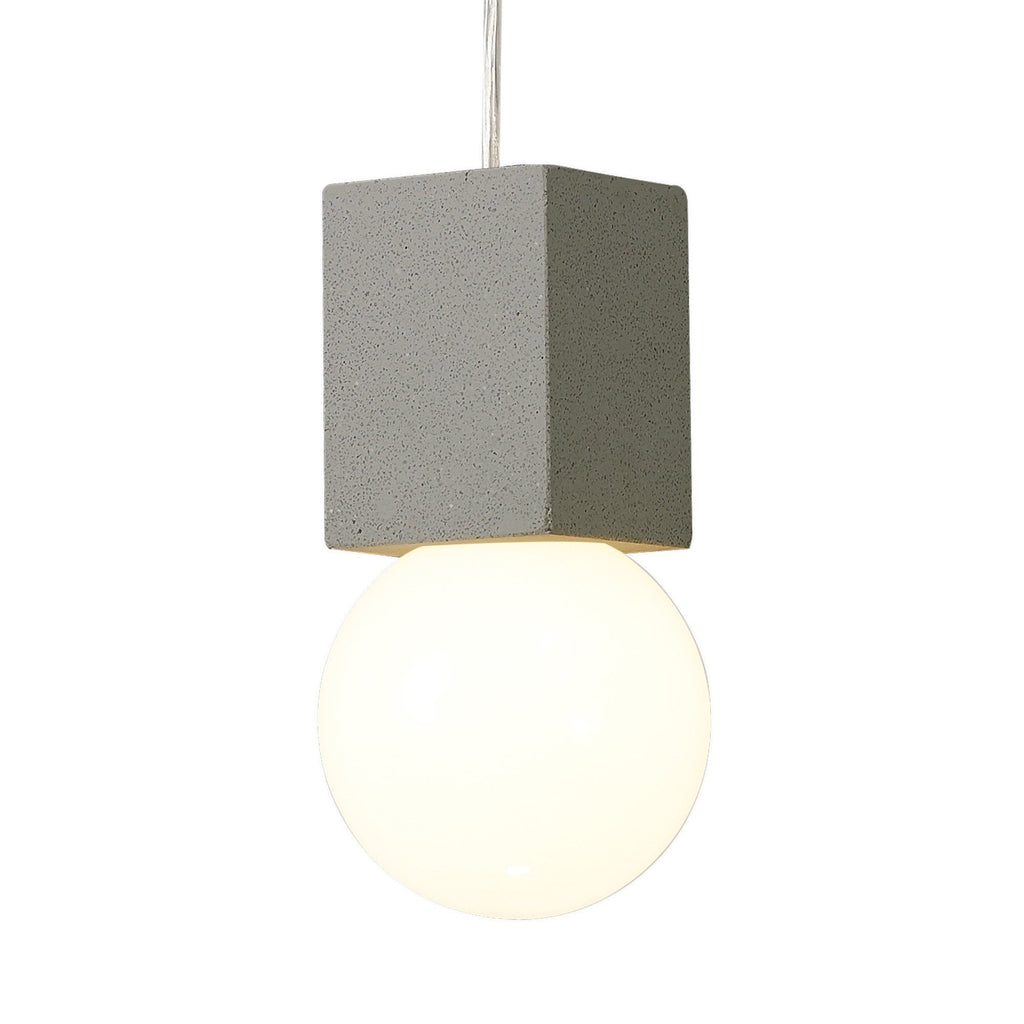 M7705 Galaxia Pendant Square 1 Light White / Grey Cement
