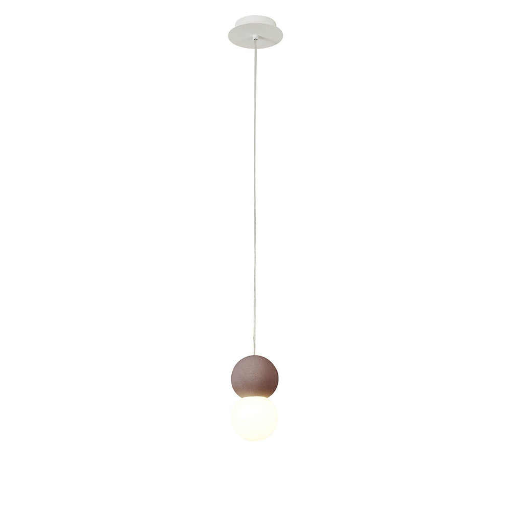 M7625 Galaxia Pendant Round 1 Light White/Red Cement