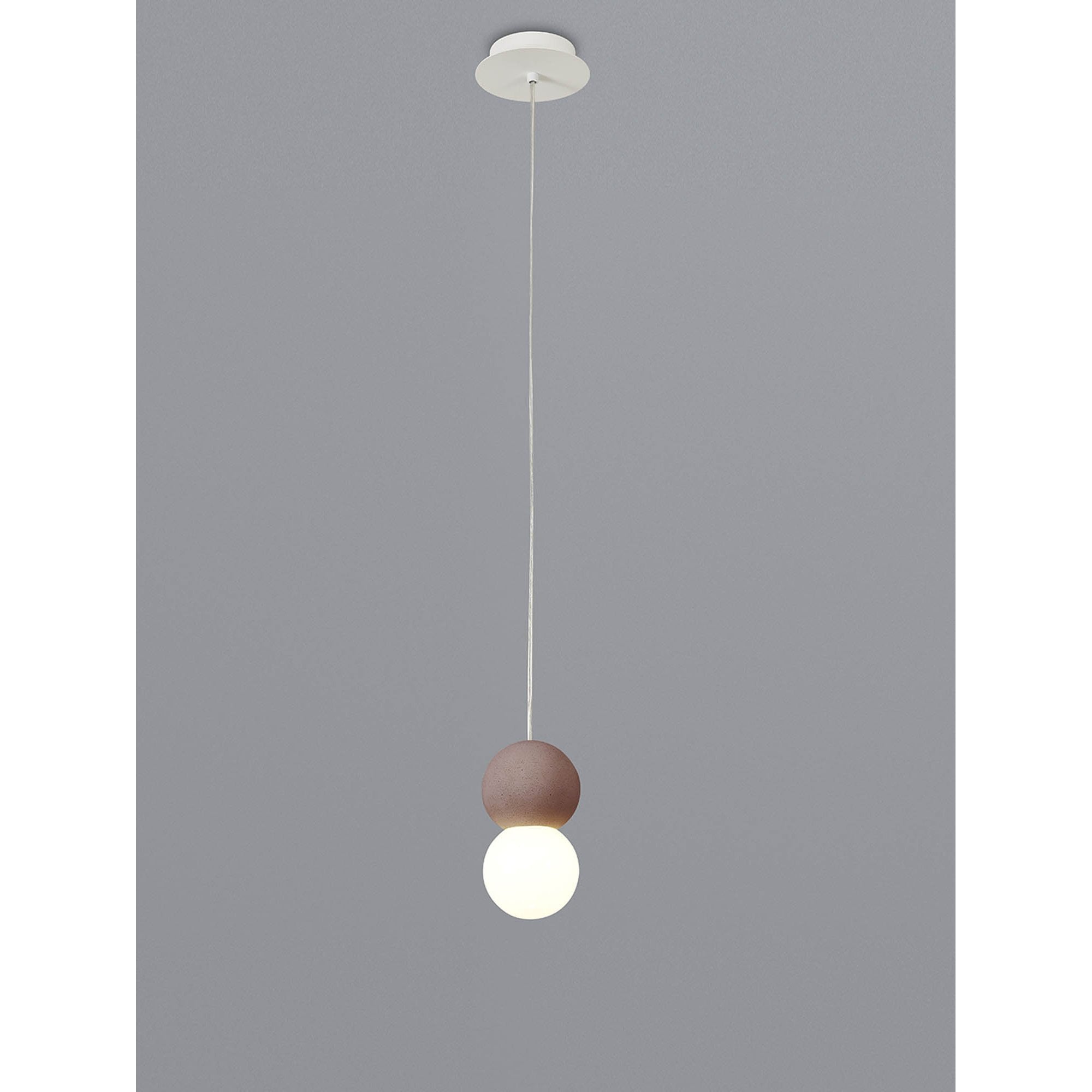 M7625 Galaxia Pendant Round 1 Light White/Red Cement