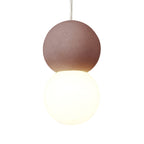 M7625 Galaxia Pendant Round 1 Light White/Red Cement