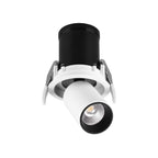 M7829 Garda Retractable Recessed Swivel Spotlight 7W Matt White & Black
