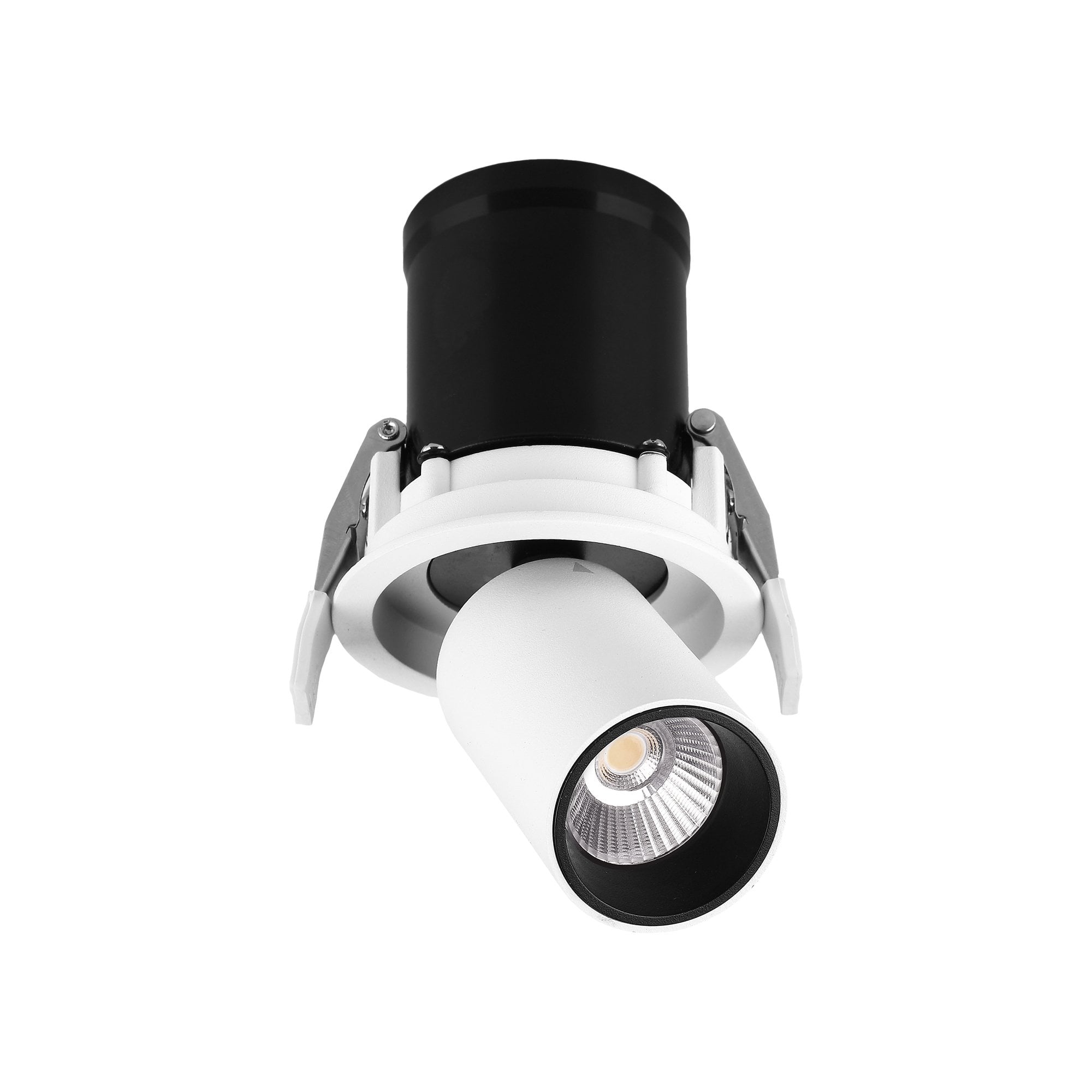 M7829 Garda Retractable Recessed Swivel Spotlight 7W Matt White & Black