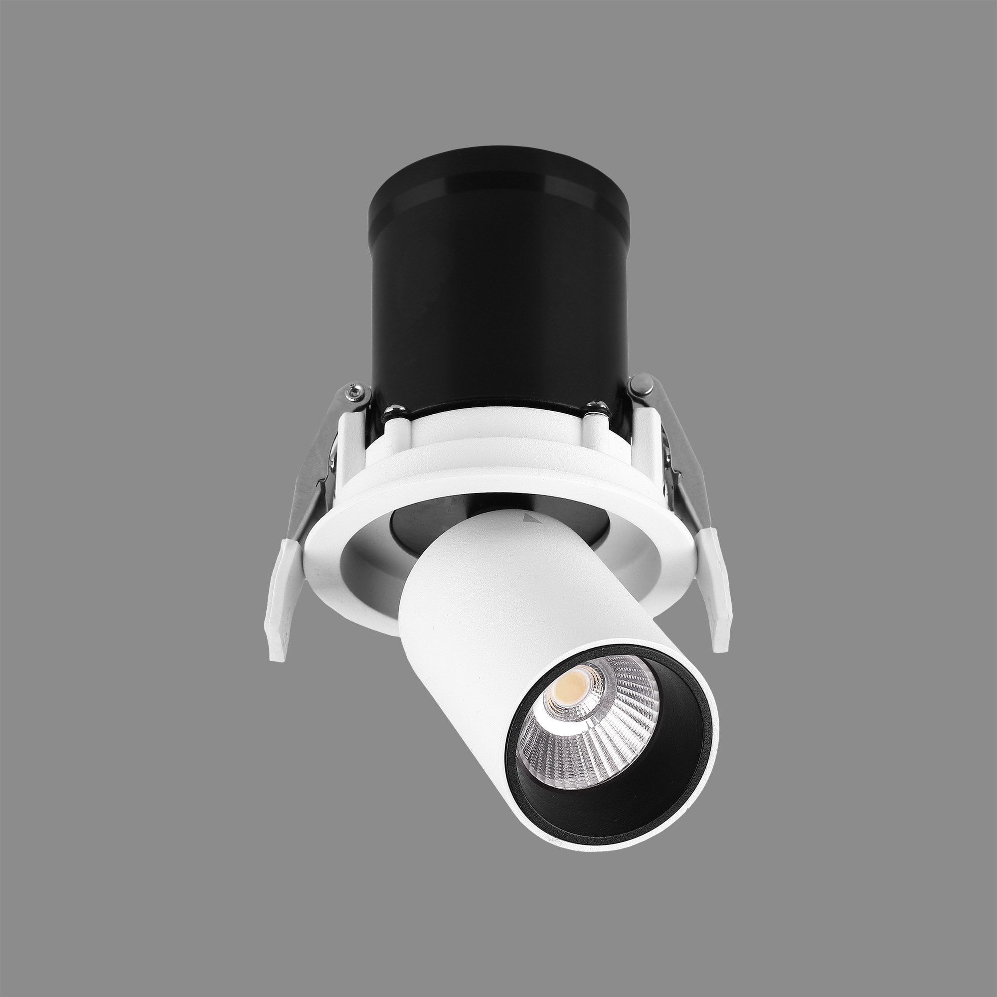 M7829 Garda Retractable Recessed Swivel Spotlight 7W Matt White & Black