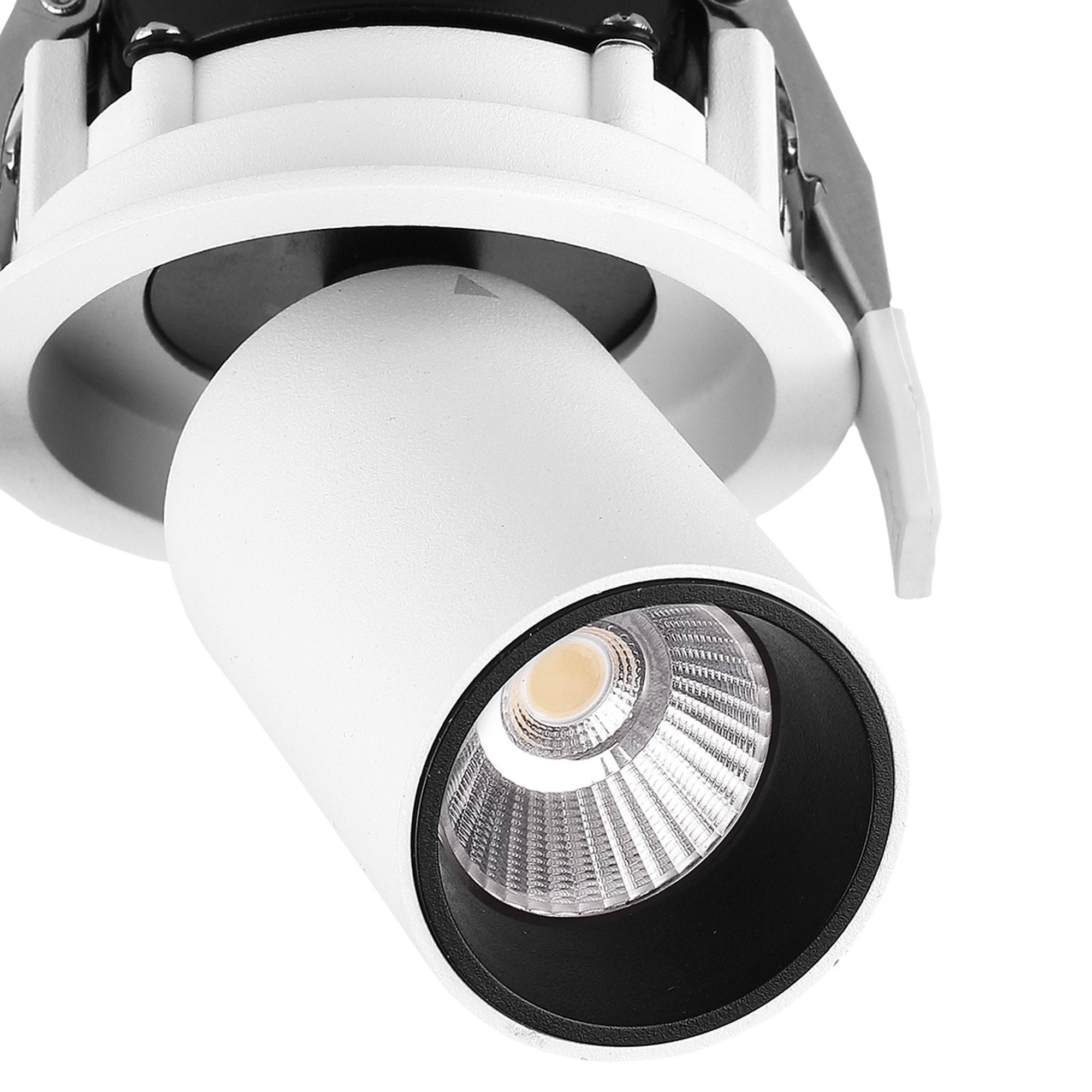 M7829 Garda Retractable Recessed Swivel Spotlight 7W Matt White & Black