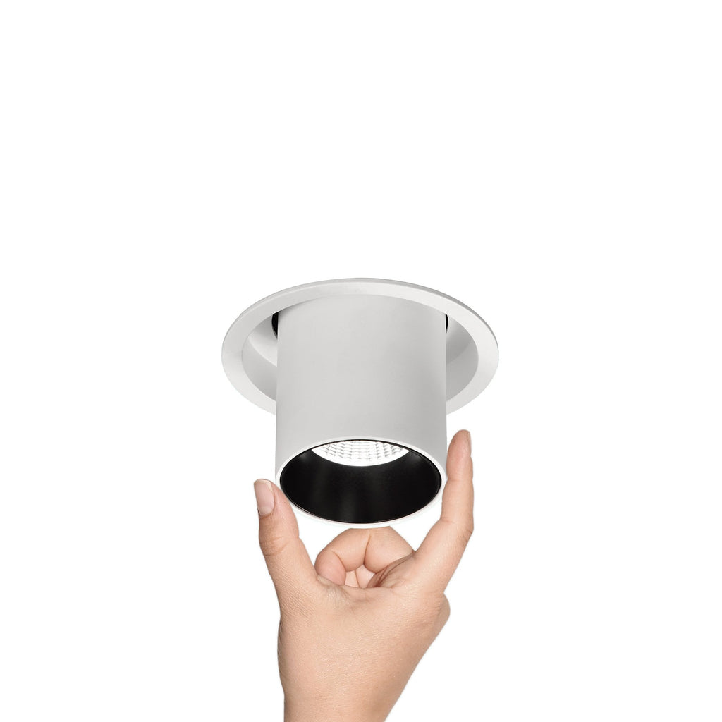 M6401 Garda Retractable Recessed Swivel Spotlight 7W Matt White & Black