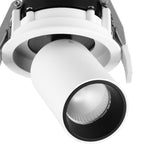 M6401 Garda Retractable Recessed Swivel Spotlight 7W Matt White & Black