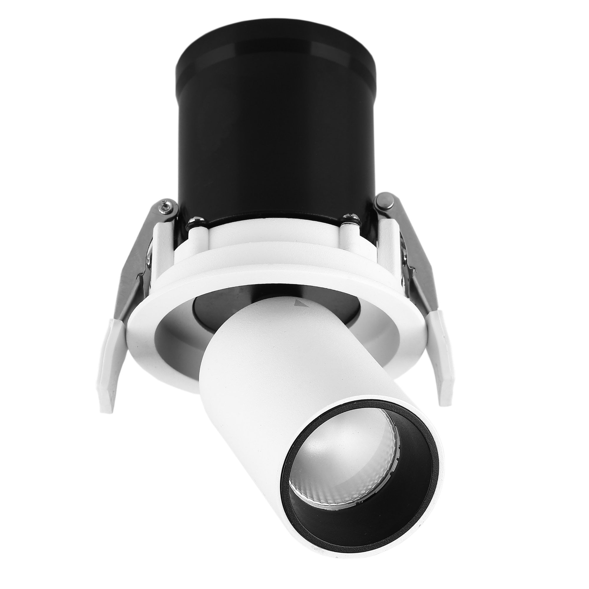 M6400 Garda Retractable Recessed Swivel Spotlight 7W Matt White & Black