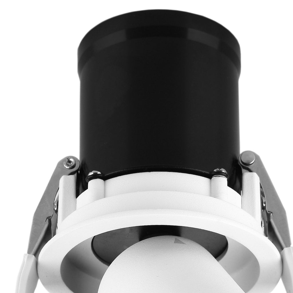 M6400 Garda Retractable Recessed Swivel Spotlight 7W Matt White & Black