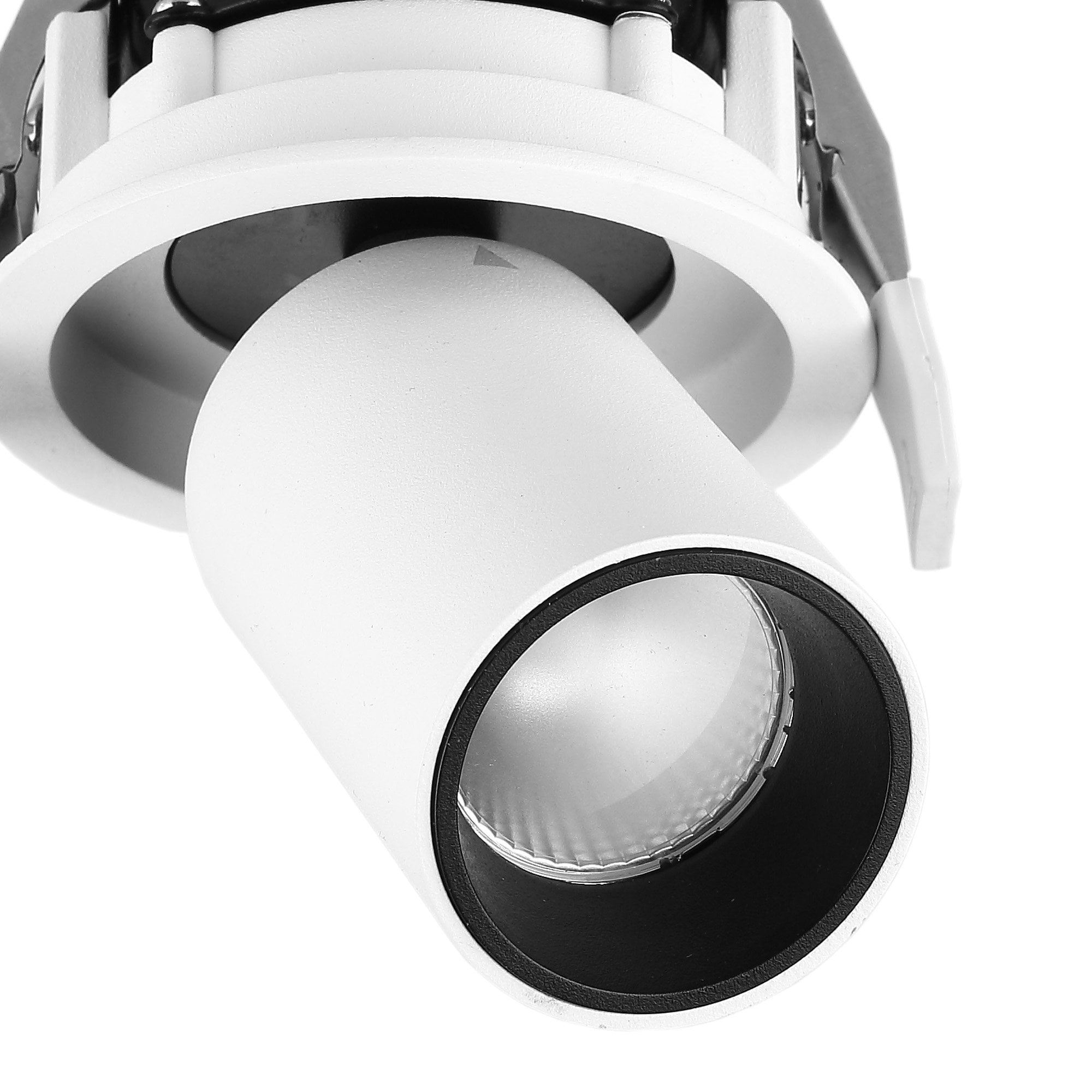 M6400 Garda Retractable Recessed Swivel Spotlight 7W Matt White & Black