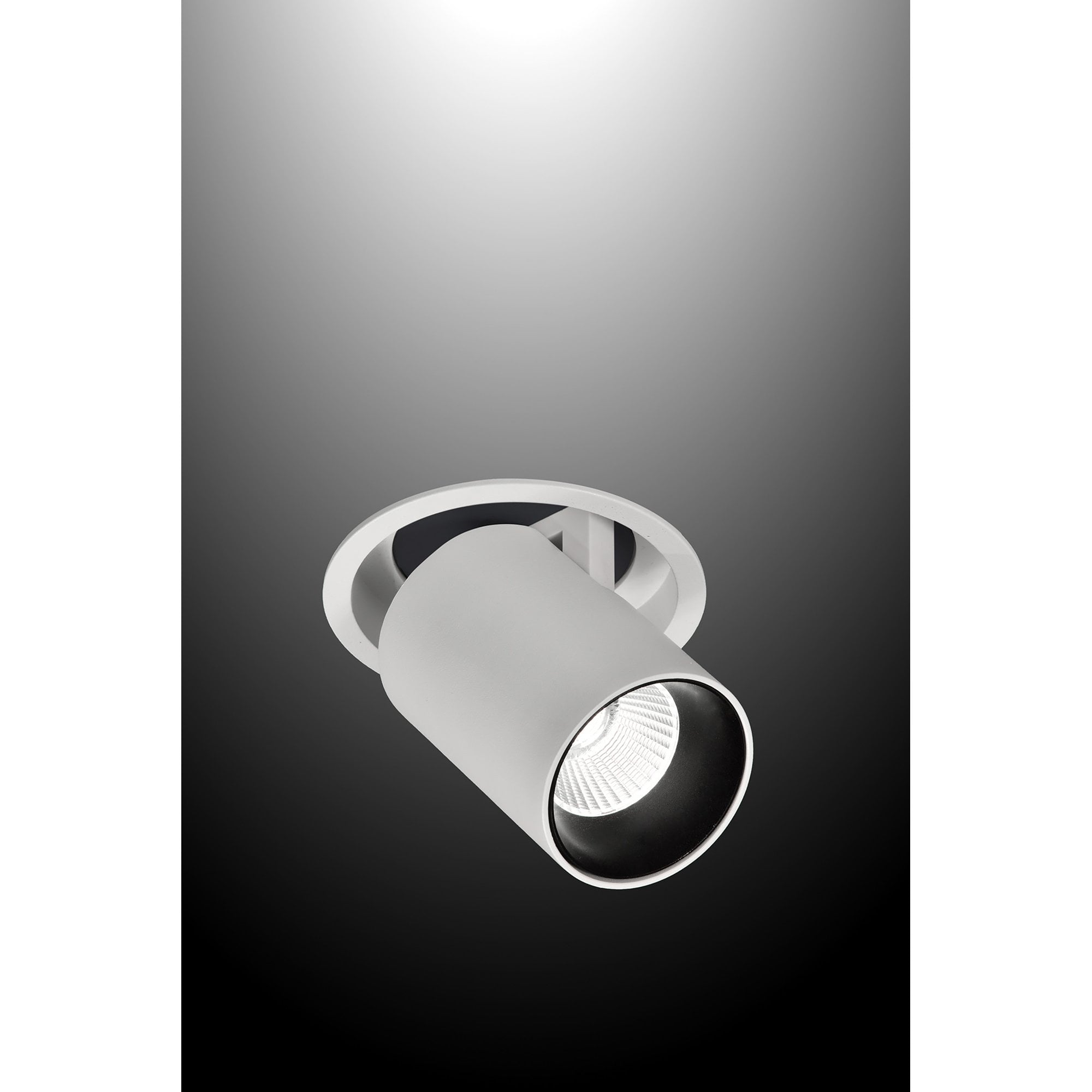 M6400 Garda Retractable Recessed Swivel Spotlight 7W Matt White & Black