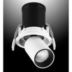 M6400 Garda Retractable Recessed Swivel Spotlight 7W Matt White & Black