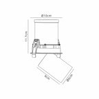 M7832 Garda Retractable Recessed Swivel Spotlight 12W Black