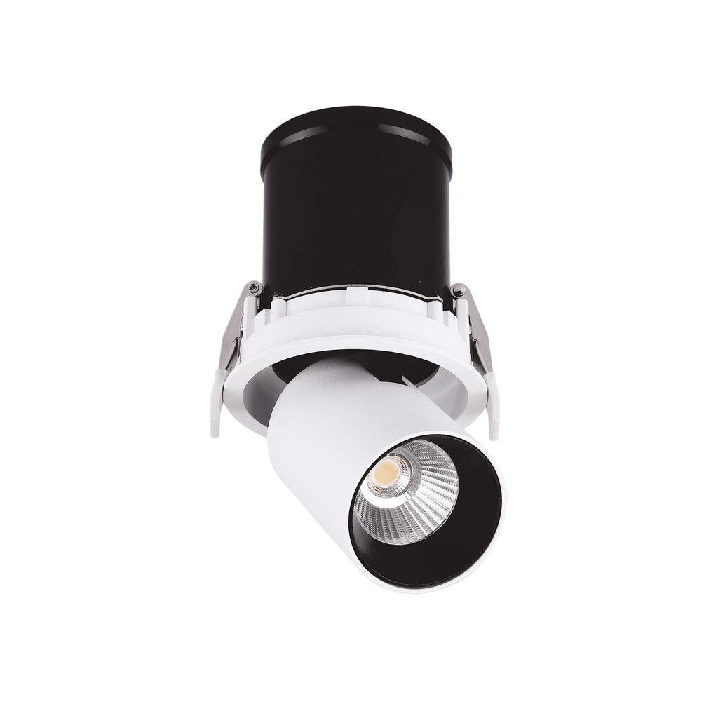 M7830 Garda Retractable Recessed Swivel Spotlight 12W Matt White & Black
