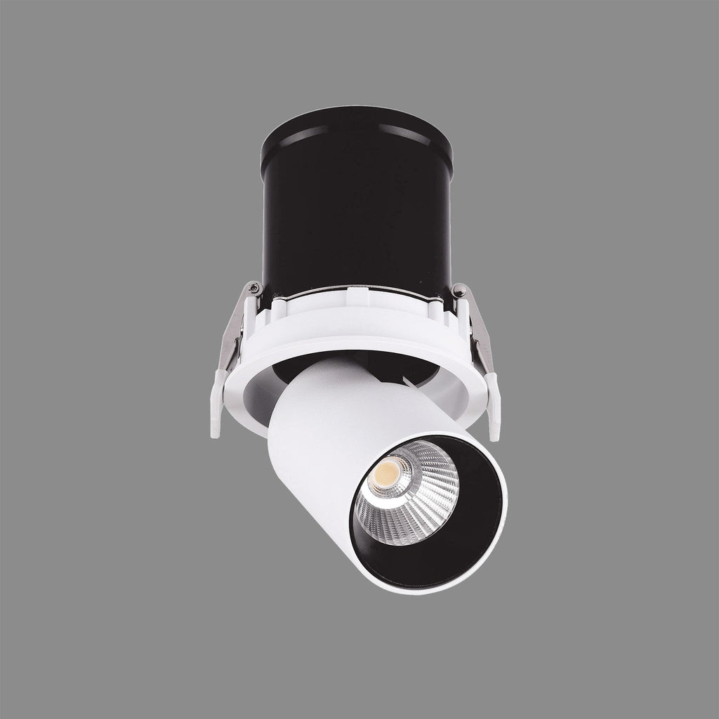 M7830 Garda Retractable Recessed Swivel Spotlight 12W Matt White & Black