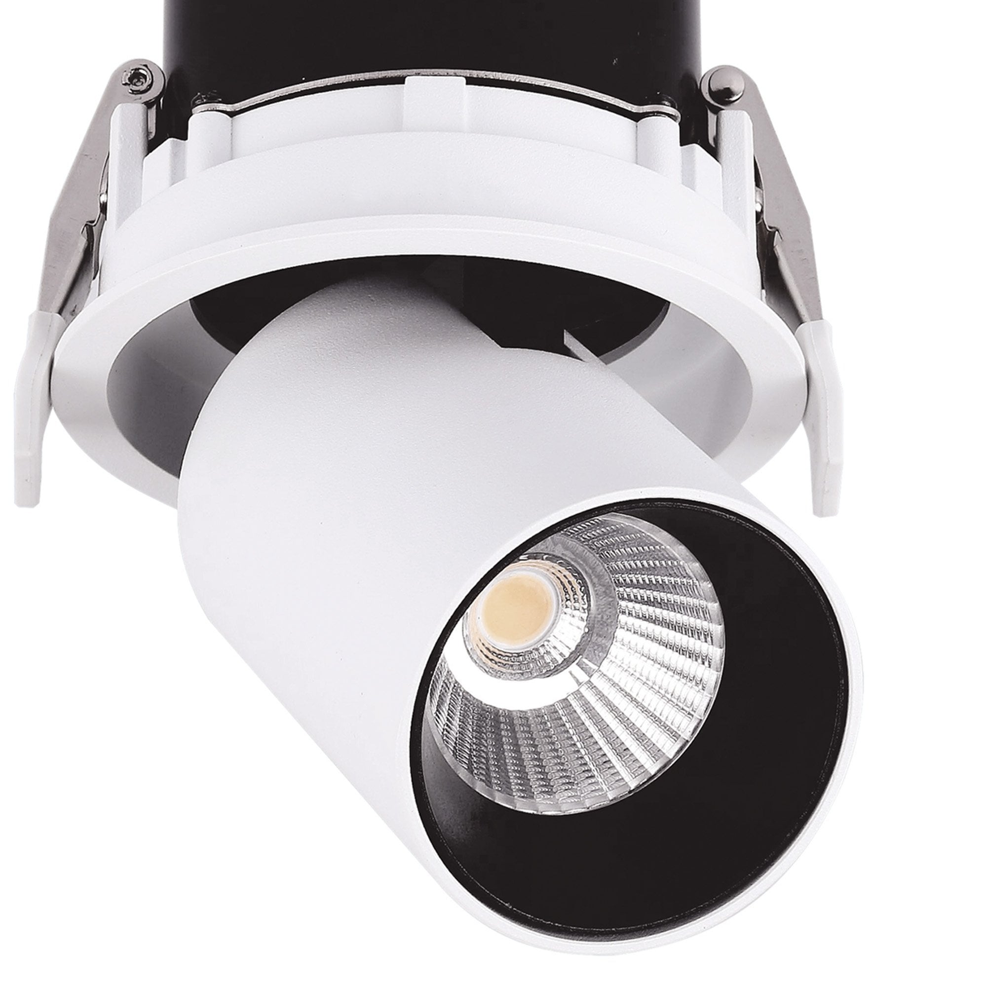 M7830 Garda Retractable Recessed Swivel Spotlight 12W Matt White & Black