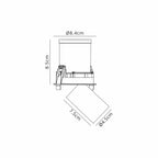 M7831 Garda Retractable Recessed Swivel Spotlight 7W Black