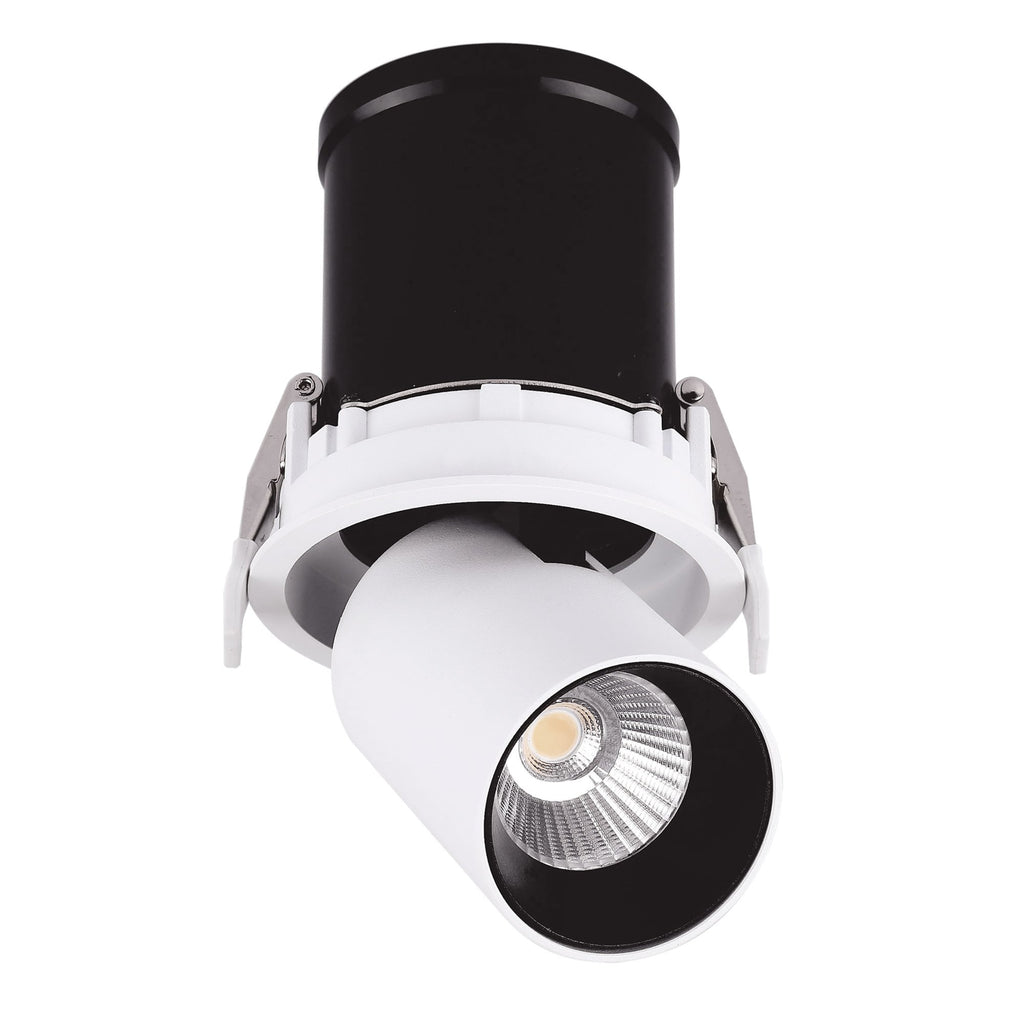 M6403 Garda Retractable Recessed Swivel Spotlight 12W Matt White & Black