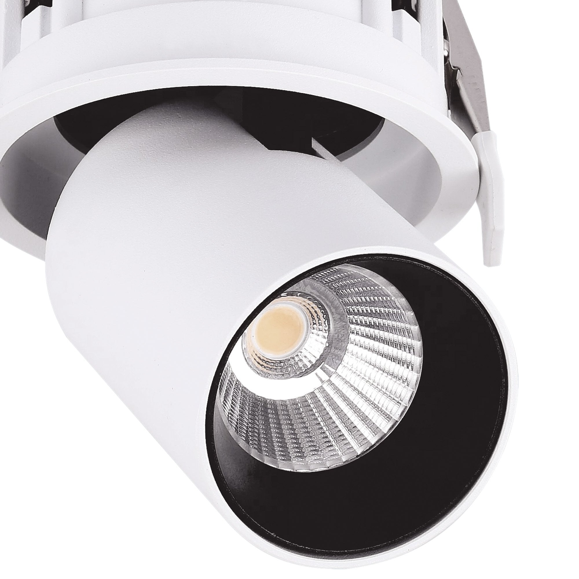 M6403 Garda Retractable Recessed Swivel Spotlight 12W Matt White & Black